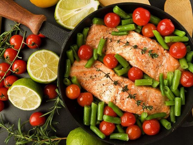 ψάρι με λαχανικά για δίαιτα χωρίς γλουτένη